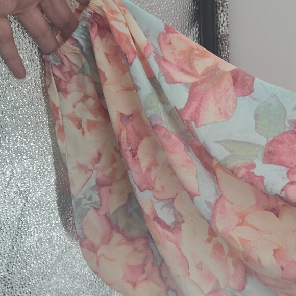 Forever 21 Contemporary Pastel Floral Off Shoulder Balloon Sleeves Small - Picture 5 of 8